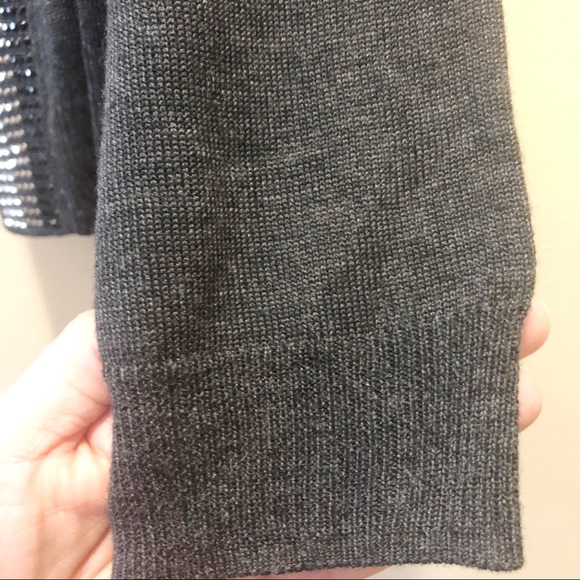 🆕HP! NEW Calvin Klein Rhinestone Studded Shrug Cardigan, Charcoal Gray, L - Picture 6 of 12